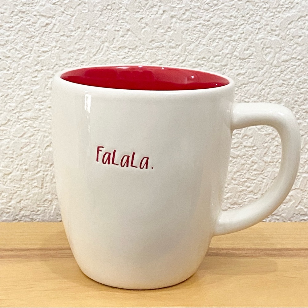 RAE DUNN “Falala.” Inner Red Christmas Holiday Ceramic Coffee Mug